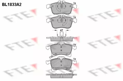 Комплект тормозных колодок (FTE: BL1833A2)