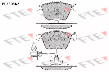 Комплект тормозных колодок (FTE: BL1838A2)