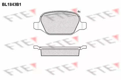 Комплект тормозных колодок (FTE: BL1843B1)