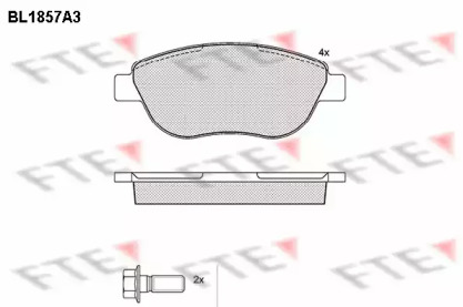 Комплект тормозных колодок (FTE: BL1857A3)