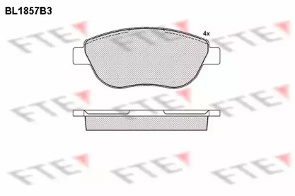 Комплект тормозных колодок (FTE: BL1857B3)