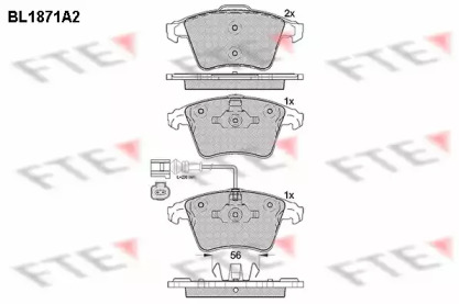 Комплект тормозных колодок (FTE: BL1871A2)