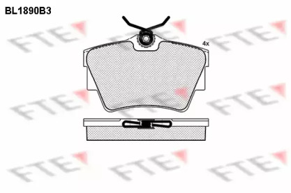 Комплект тормозных колодок (FTE: BL1890B3)