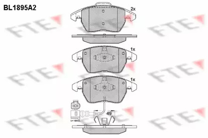 Комплект тормозных колодок (FTE: BL1895A2)