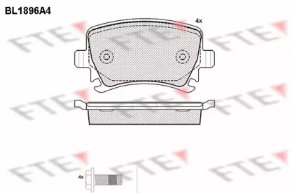 Комплект тормозных колодок (FTE: BL1896A4)