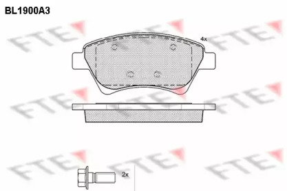 Комплект тормозных колодок (FTE: BL1900A3)