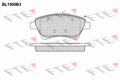 Комплект тормозных колодок (FTE: BL1900B3)