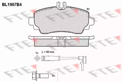 Комплект тормозных колодок (FTE: BL1907B4)