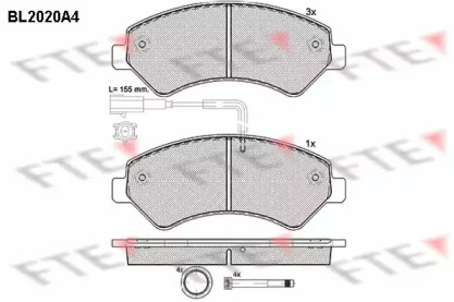 Комплект тормозных колодок (FTE: BL2020A4)