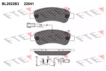 Комплект тормозных колодок (FTE: BL2022B3)