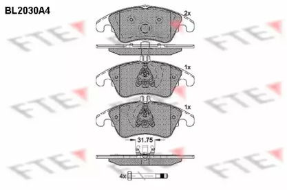 Комплект тормозных колодок (FTE: BL2030A4)