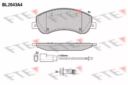 Комплект тормозных колодок (FTE: BL2043A4)