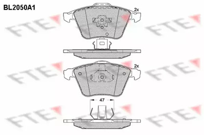 Комплект тормозных колодок (FTE: BL2050A1)