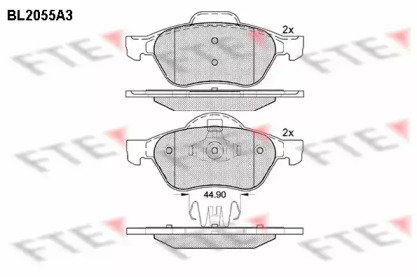 Комплект тормозных колодок (FTE: BL2055A3)