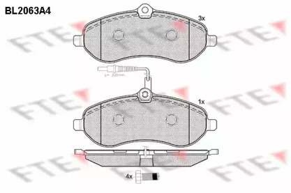 Комплект тормозных колодок (FTE: BL2063A4)