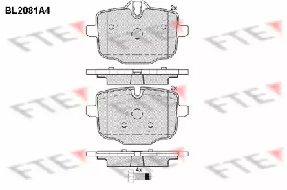 Комплект тормозных колодок (FTE: BL2081A4)