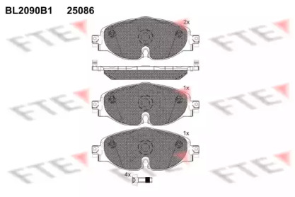 Комплект тормозных колодок (FTE: BL2090B1)