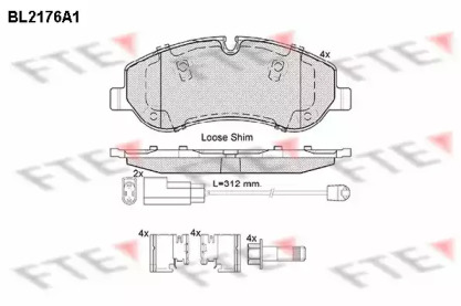 Комплект тормозных колодок (FTE: BL2176A1)