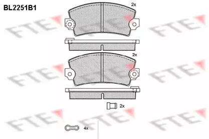 Комплект тормозных колодок (FTE: BL2251B1)