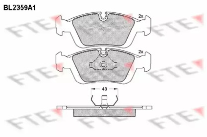 Комплект тормозных колодок (FTE: BL2359A1)