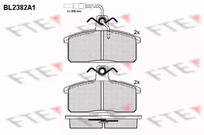 Комплект тормозных колодок (FTE: BL2382A1)