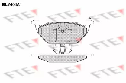 Комплект тормозных колодок (FTE: BL2404A1)