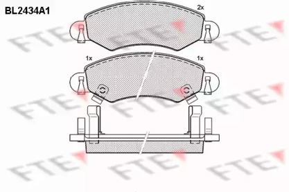 Комплект тормозных колодок (FTE: BL2434A1)