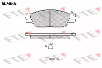 Комплект тормозных колодок (FTE: BL2454A1)