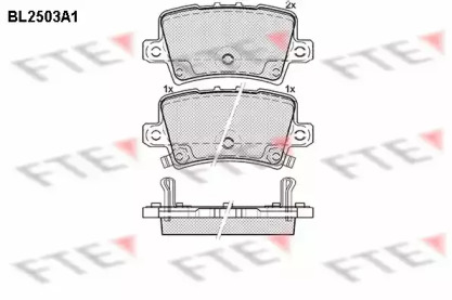 Комплект тормозных колодок (FTE: BL2503A1)