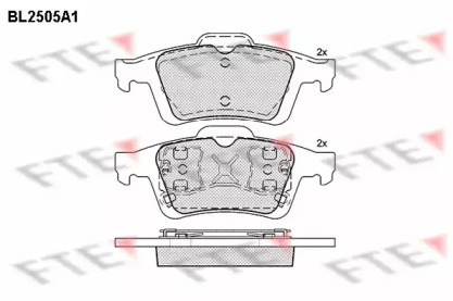 Комплект тормозных колодок (FTE: BL2505A1)