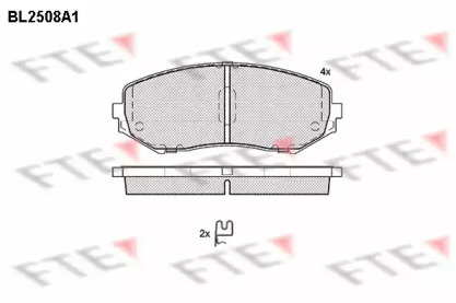 Комплект тормозных колодок (FTE: BL2508A1)