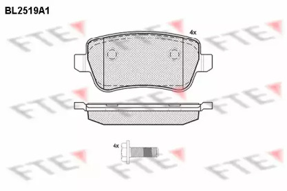 Комплект тормозных колодок (FTE: BL2519A1)