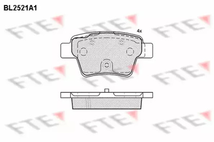 Комплект тормозных колодок (FTE: BL2521A1)