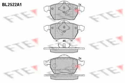 Комплект тормозных колодок (FTE: BL2522A1)