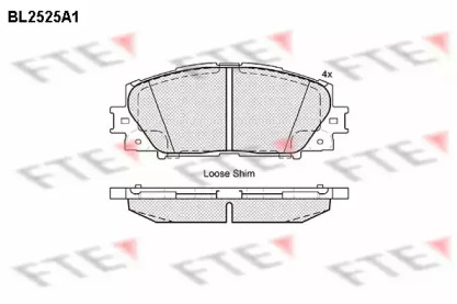 Комплект тормозных колодок (FTE: BL2525A1)