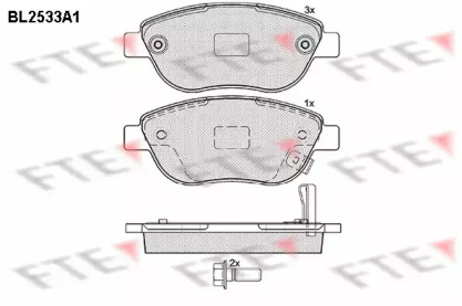 Комплект тормозных колодок (FTE: BL2533A1)