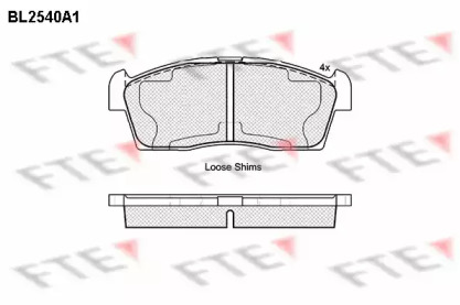 Комплект тормозных колодок (FTE: BL2540A1)