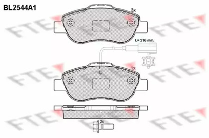 Комплект тормозных колодок (FTE: BL2544A1)