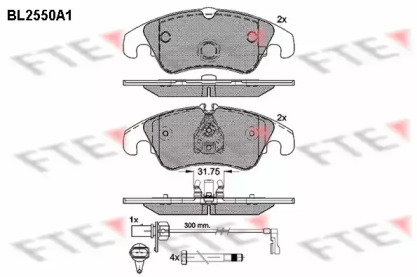 Комплект тормозных колодок (FTE: BL2550A1)