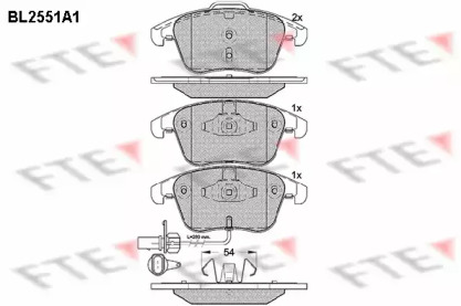 Комплект тормозных колодок (FTE: BL2551A1)