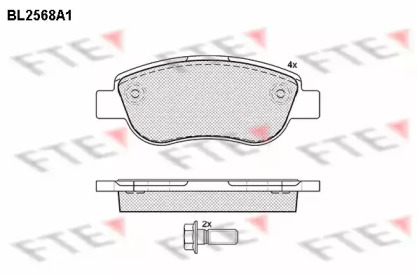 Комплект тормозных колодок (FTE: BL2568A1)