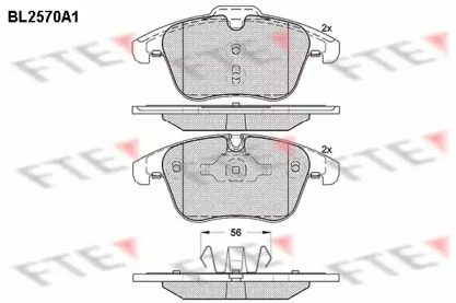 Комплект тормозных колодок (FTE: BL2570A1)