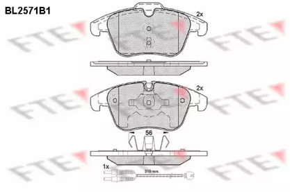 Комплект тормозных колодок (FTE: BL2571B1)