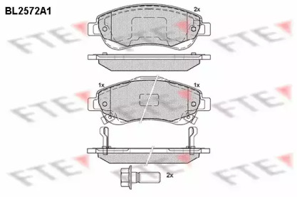 Комплект тормозных колодок (FTE: BL2572A1)