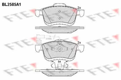 Комплект тормозных колодок (FTE: BL2585A1)