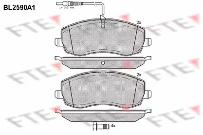 Комплект тормозных колодок (FTE: BL2590A1)