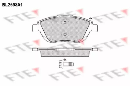 Комплект тормозных колодок (FTE: BL2598A1)