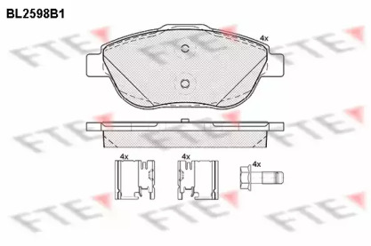 Комплект тормозных колодок (FTE: BL2598B1)