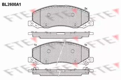 Комплект тормозных колодок (FTE: BL2600A1)