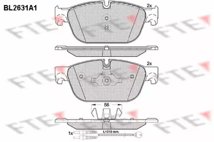 Комплект тормозных колодок (FTE: BL2631A1)